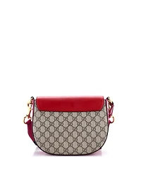 Pre-Owned Gucci Medium Padlock Saddle Shoulder Bag Gg Coated Canvas and Leather
