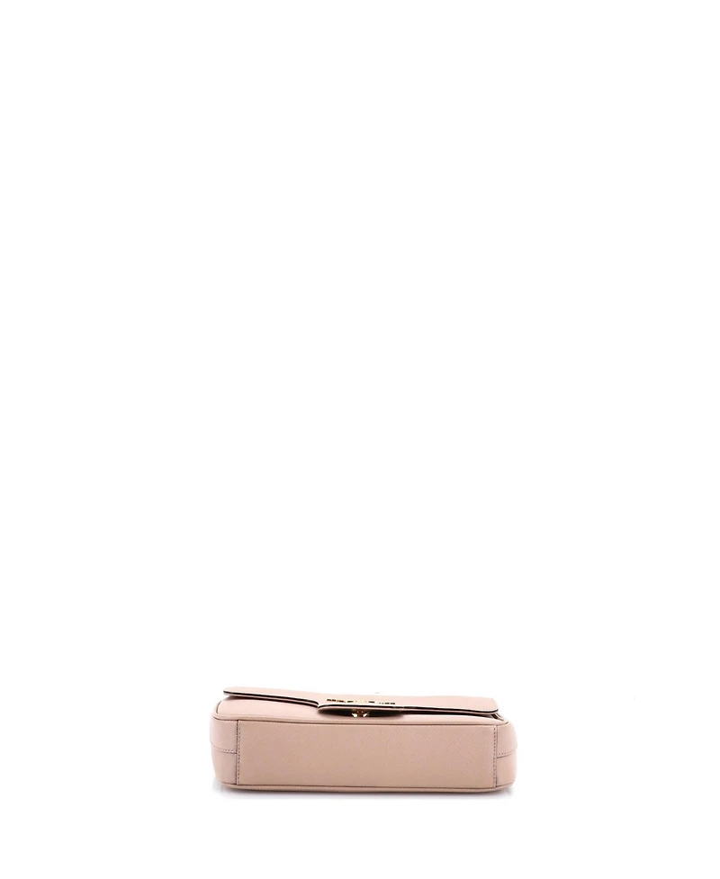 Pre-Owned Prada Small Pattina Flap Shoulder Bag Saffiano Leather