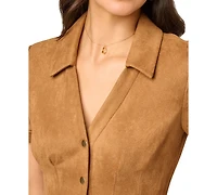 Adrianna Papell Women's Collared Button-Front Shirt Dress