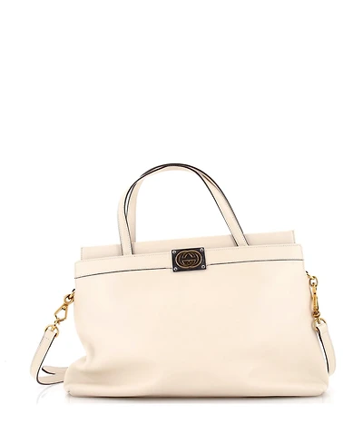 Pre-Owned Gucci Medium Linea Matisse Interlocking G Top Handle Tote Leather