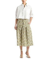 Derek Lam 10 Crosby Women's Beau Printed Cotton Drop Waist Skirt