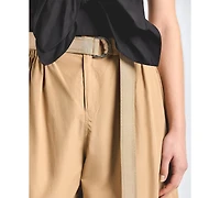 Derek Lam 10 Crosby Women's Tamsin Poplin Mid-Rise Balloon Cargo Pants