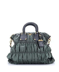 Pre-Owned Prada Large Gaufre Convertible Tote Leather and Tessuto