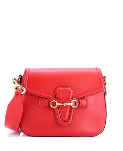 Pre-Owned Gucci Medium Lady Web Shoulder Bag Leather