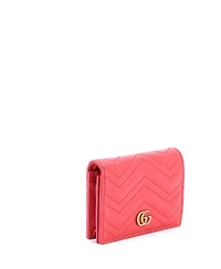 Pre-Owned Gucci Small Gg Marmont Bifold Wallet Matelasse Leather