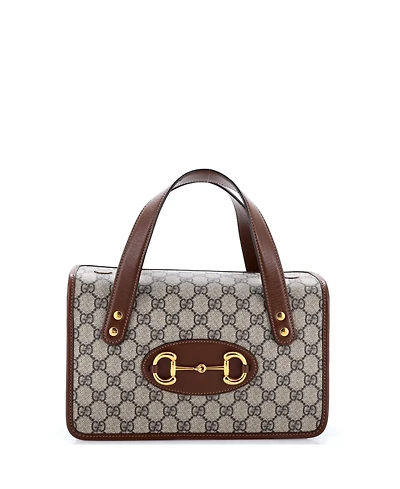 Pre-Owned Gucci Small Horsebit 1955 Boston Bag Gg Coated Canvas