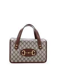 Pre-Owned Gucci Small Horsebit 1955 Boston Bag Gg Coated Canvas