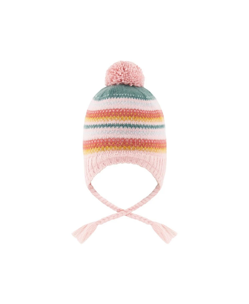 Deux par Deux Toddler Girl (2-4) Winter Peruvian Knit Hat with Pompom