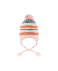 Deux par Deux Toddler Girl (2-4) Winter Peruvian Knit Hat with Pompom