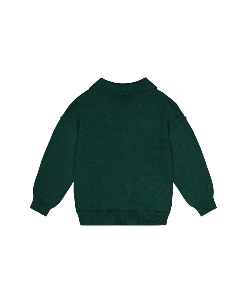 Deux par Deux Toddler Girls 2T - 5T Knitted Sweater Jasper Printed