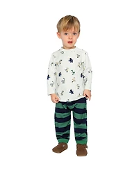 Deux par Baby Boy (6M-24M) Cotton T-Shirt and Fleece Pant Set Dinosaur Print