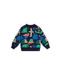 Deux par Little and Big Boy (6-12) Fleece Sweatshirt Dinosaur Print