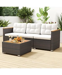 Slickblue Outdoor 3-Seat Couch with Deep Cushioned Seating for Patio or Deck