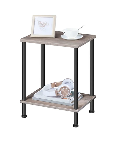 Slickblue Modern Side Table with Storage Shelf for Living Room Organization