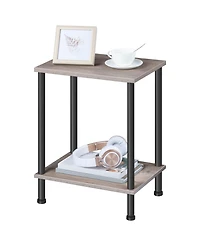 Slickblue Modern Side Table with Storage Shelf for Living Room Organization
