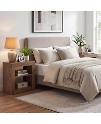 Tribesigns 24 Inch Solid Wood Nightstand With 2 Open Shelves, Modern Farmhouse Rustic End Table, Accent Side Table For Bedroom and Living Room