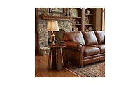 Tribesigns 19.7 in. Walnut Round End Table, Mdf Side Table with 4 Crossed Legs for Living Room, Bedroom