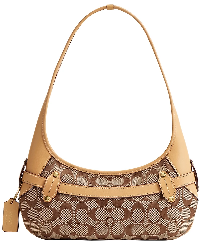 Coach Belted Ergo Signature Jacquard Small Shoulder Handbag