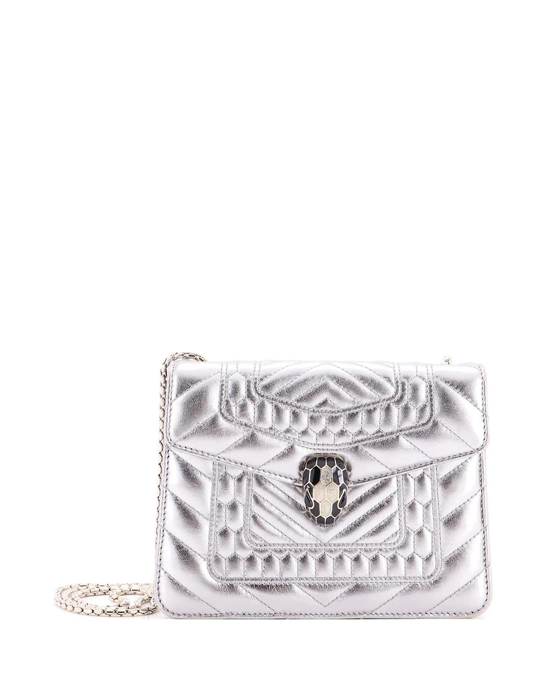 Pre-Owned Bvlgari Small Serpenti Forever Square Shoulder Bag Quilted Leather