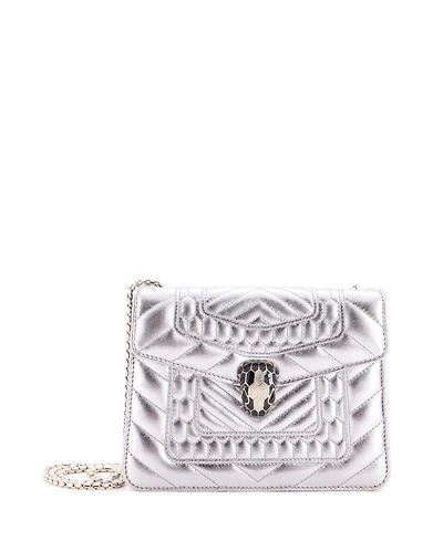 Pre-Owned Bvlgari Small Serpenti Forever Square Shoulder Bag Quilted Leather