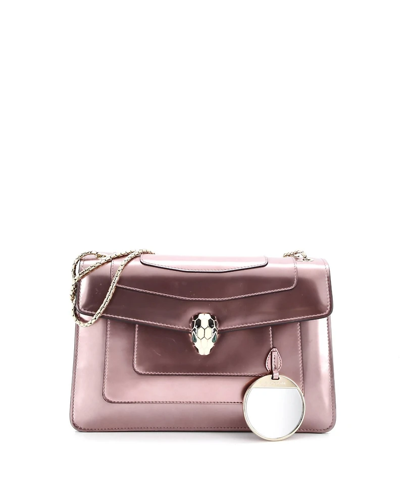 Pre-Owned Bvlgari Medium Serpenti Forever Shoulder Bag Patent