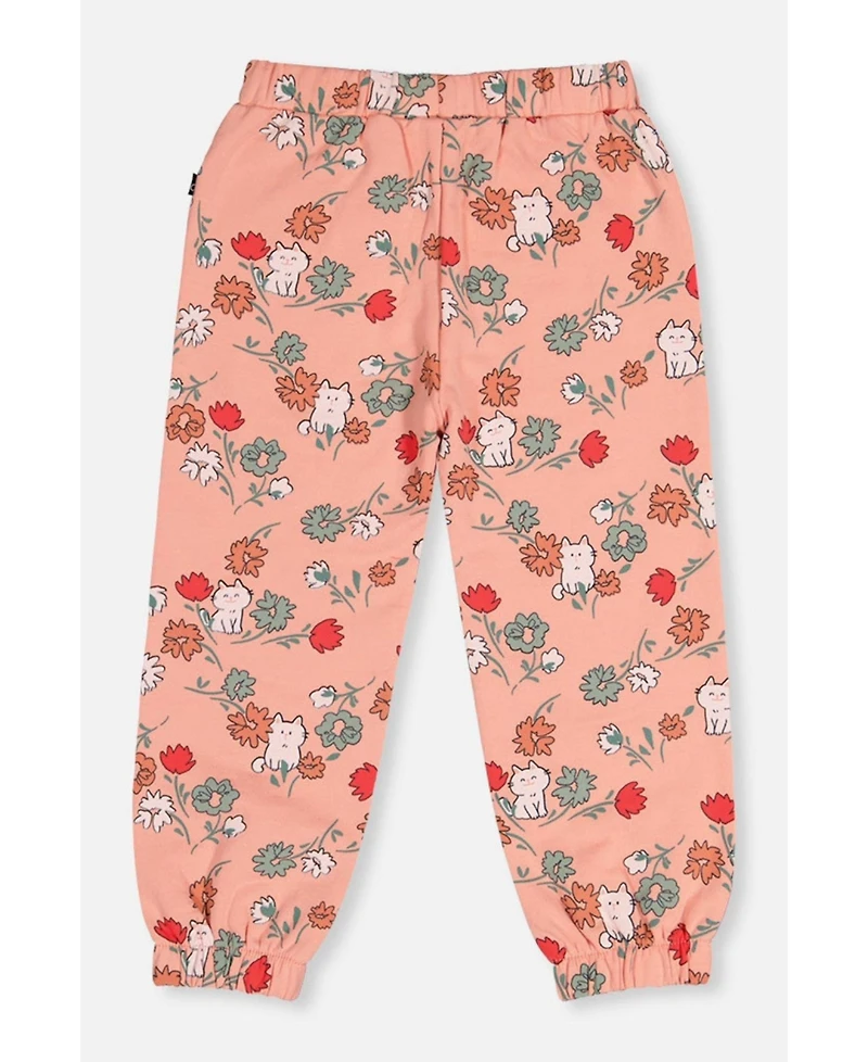 Deux par Little Girls (6-8) French Terry Sweatpants Cat Print