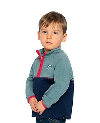 Deux par Baby Boy 12M - 24M Zip Mock Neck Top Pale Turquoise