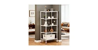 flynama 5 Tier Adjustable Heavy Duty Metal Wire Storage Shelving Unit for Home