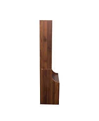 flynama Tall Nightstand with Bookshelf and 2 Drawers Space Saving Bedroom Storage