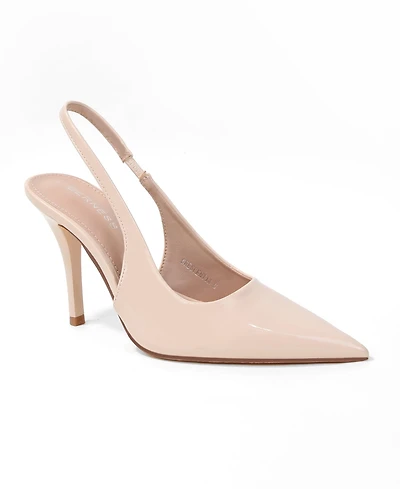 Berness Women's Crescentia Patent Slingback Stiletto Pumps
