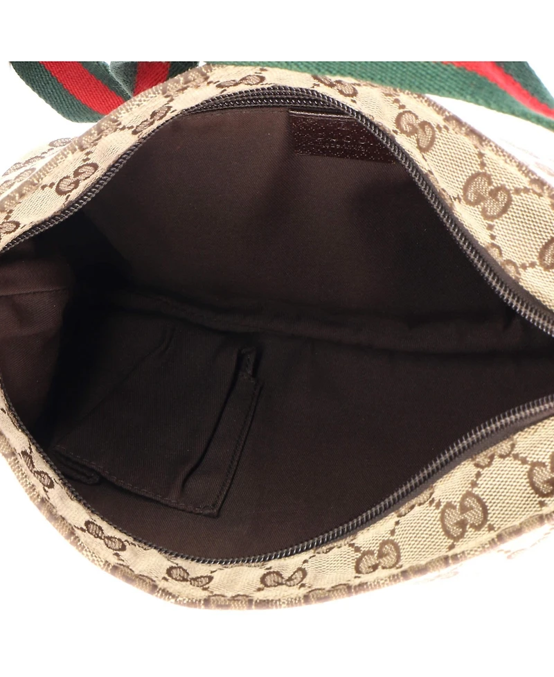 Pre-Owned Gucci Small Web Strap Messenger Bag Gg Canvas