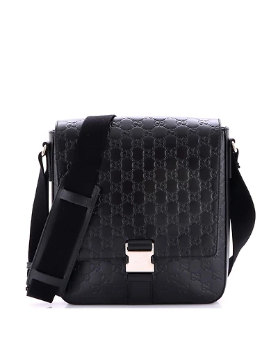 Pre-Owned Gucci Small Buckle Flap Messenger Bag Guccissima Leather