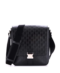 Pre-Owned Gucci Small Buckle Flap Messenger Bag Guccissima Leather