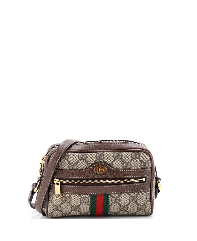 Pre-Owned Gucci Mini Ophidia Shoulder Bag Gg Coated Canvas