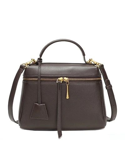 Susu Avery Pebble Leather Camera Bag Structured Crossbody Purse with Wide Strap