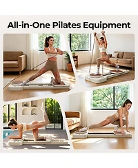 Fed Fitness Pilates Reformer Machine with Springs, Sitting Box and Jump Board, Heavy Steel Frame Fitness Equipment for Home and Studio