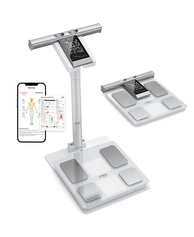 Fed Fitness 8-Electrode Smart Body Fat Scale with Handheld Handle, Dual-Frequency Bia, 50+ Body Metrics, Bluetooth App