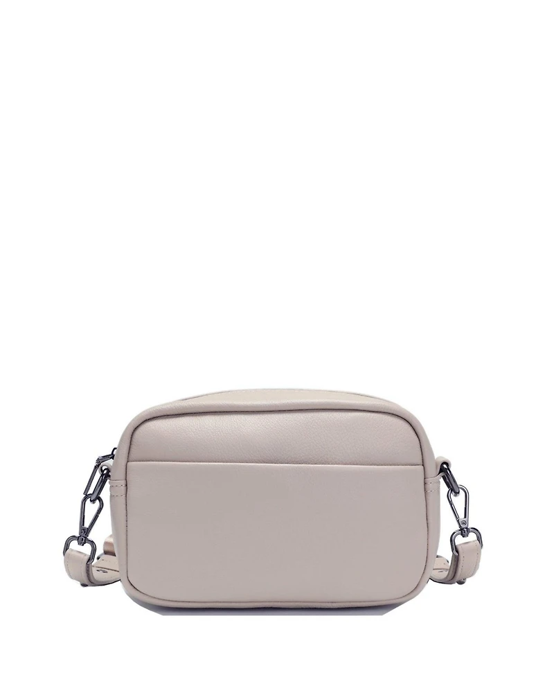 Susu Avery Pebble Leather Camera Bag Structured Crossbody Purse with Wide Strap