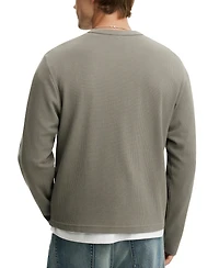 Cotton On Men's Cropped-Fit Waffle Textured Long-Sleeve T-Shirt