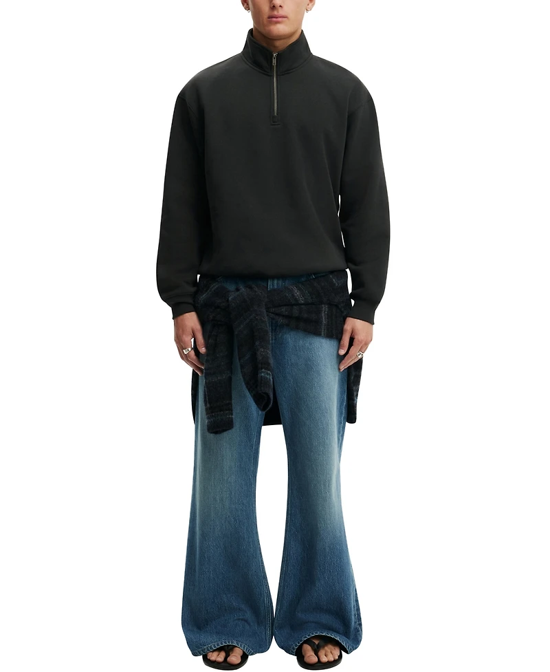 Cotton On Men's Zip Fleece Sweatshirt