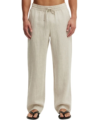 Cotton On Men's Baggy Worker Linen Relaxed-Fit Pants