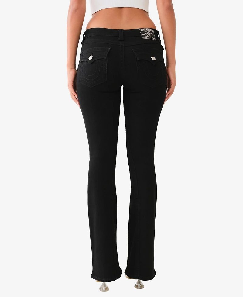 True Religion Women's Joey Mid-Rise Flare Flap Jeans