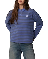 Good For Nothing Women's Long Sleeve Striped Polo
