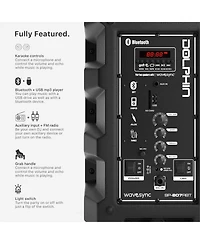 Dolphin Bluetooth Karaoke Party Speaker System with Dynamic Spin Led Lights and Microphone