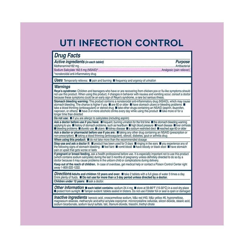 Uqora Uti Emergency Kit - 2 Urinary Tract Infection Test Strips, 12 Uti Pain Relief Tablets and 12 Infection Control Tablets