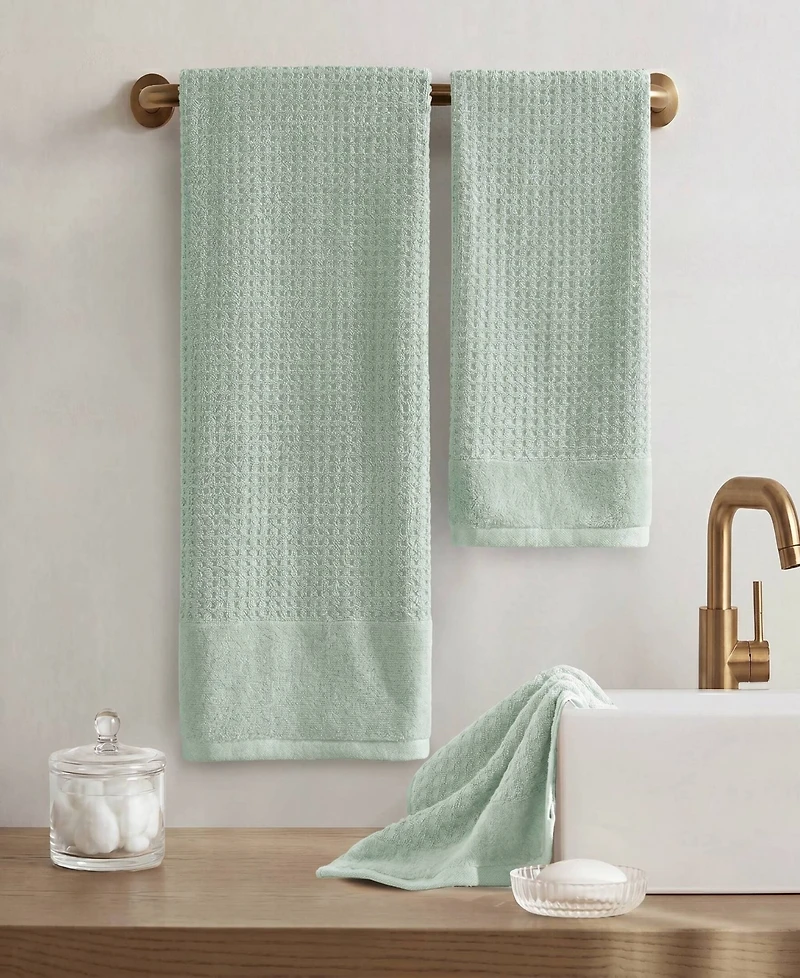 Madison Park Spa Waffle Jacquard Luxury Combed Cotton 6-Pc. Bath Towel Set
