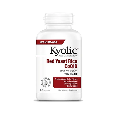 Kyolic Aged Garlic Extract Formula 114, Red Yeast Rice CoQ10, 150 Capsules