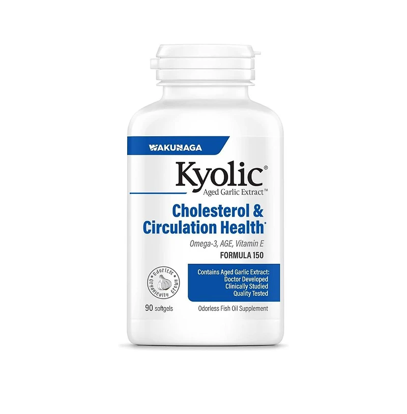 Kyolic Aged Garlic Extract Formula 150, Cholesterol and Circulation Health, 90 softgels