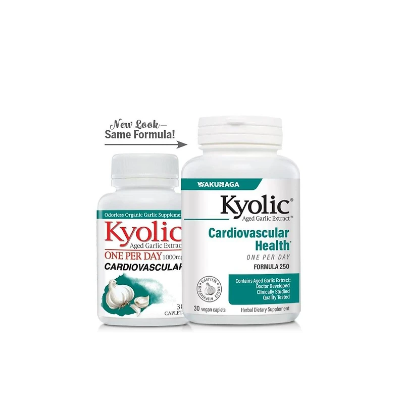 Kyolic Aged Garlic Extract Formula 250, Cardiovascular Health, One Per Day 30 Caplets