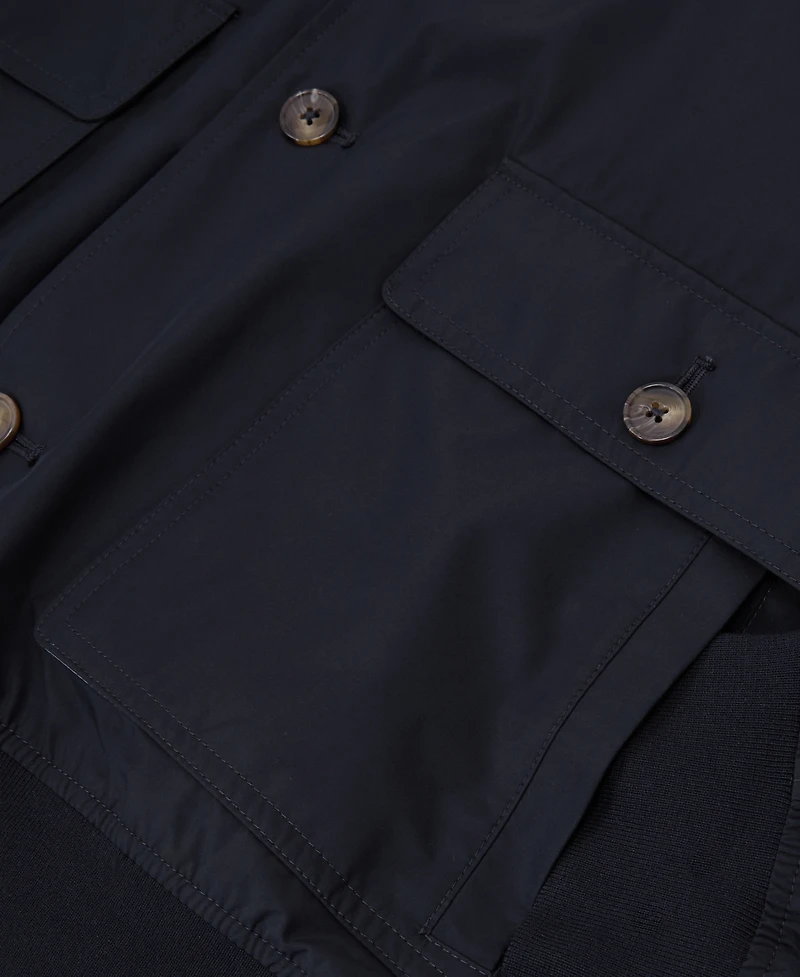 Reiss Men's Latent Technical Button-Through Bomber Jacket